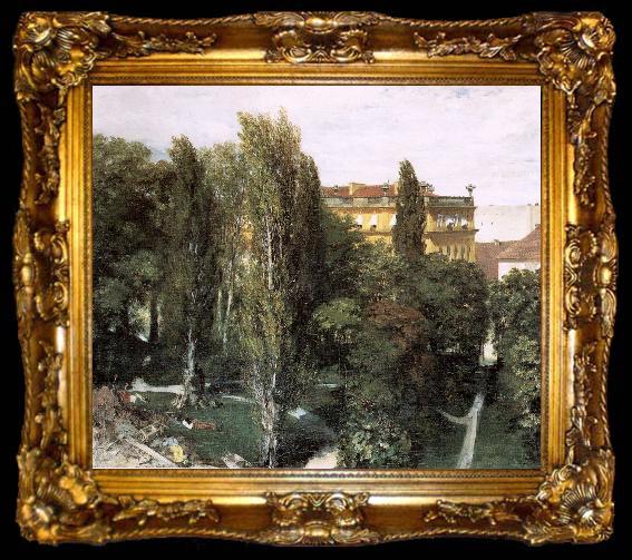 framed  Adolph von Menzel The Palace Garden of Prince Albert, ta009-2